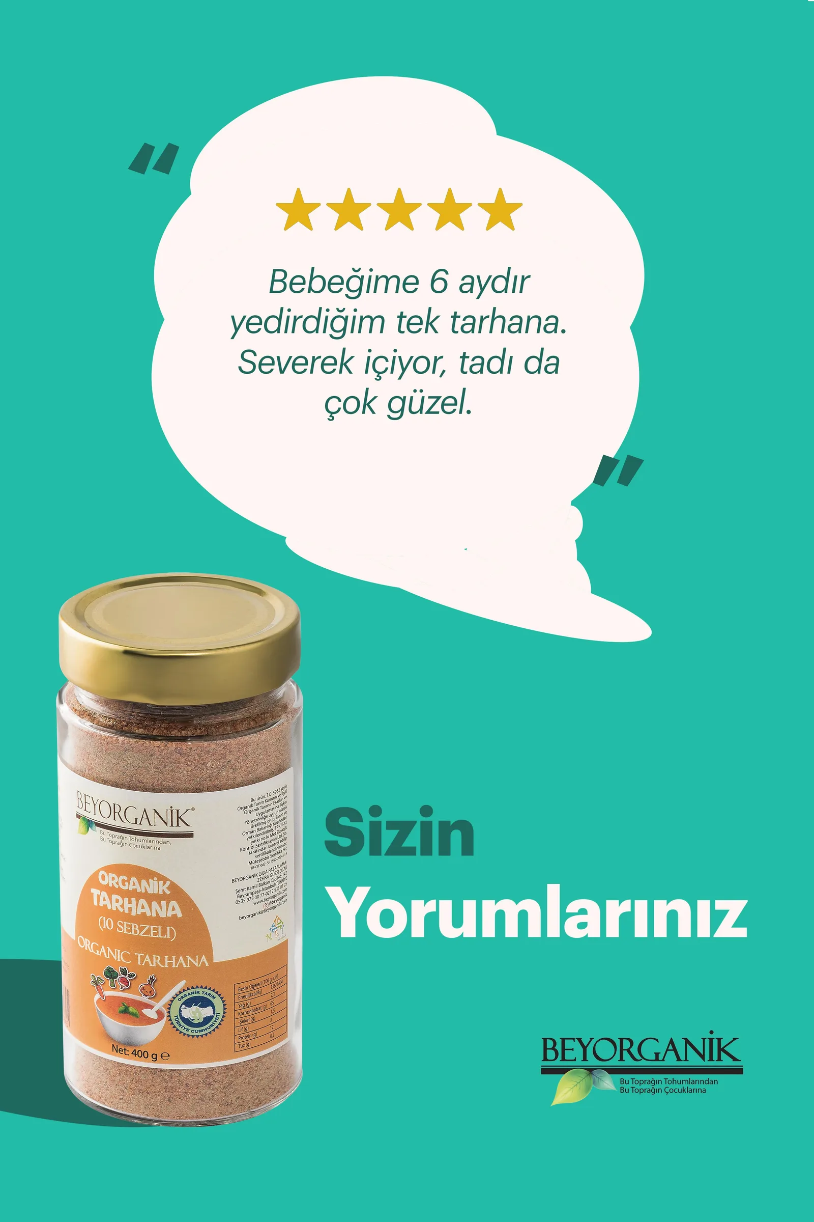 Beyorganik on sebzeli tarhana cam
