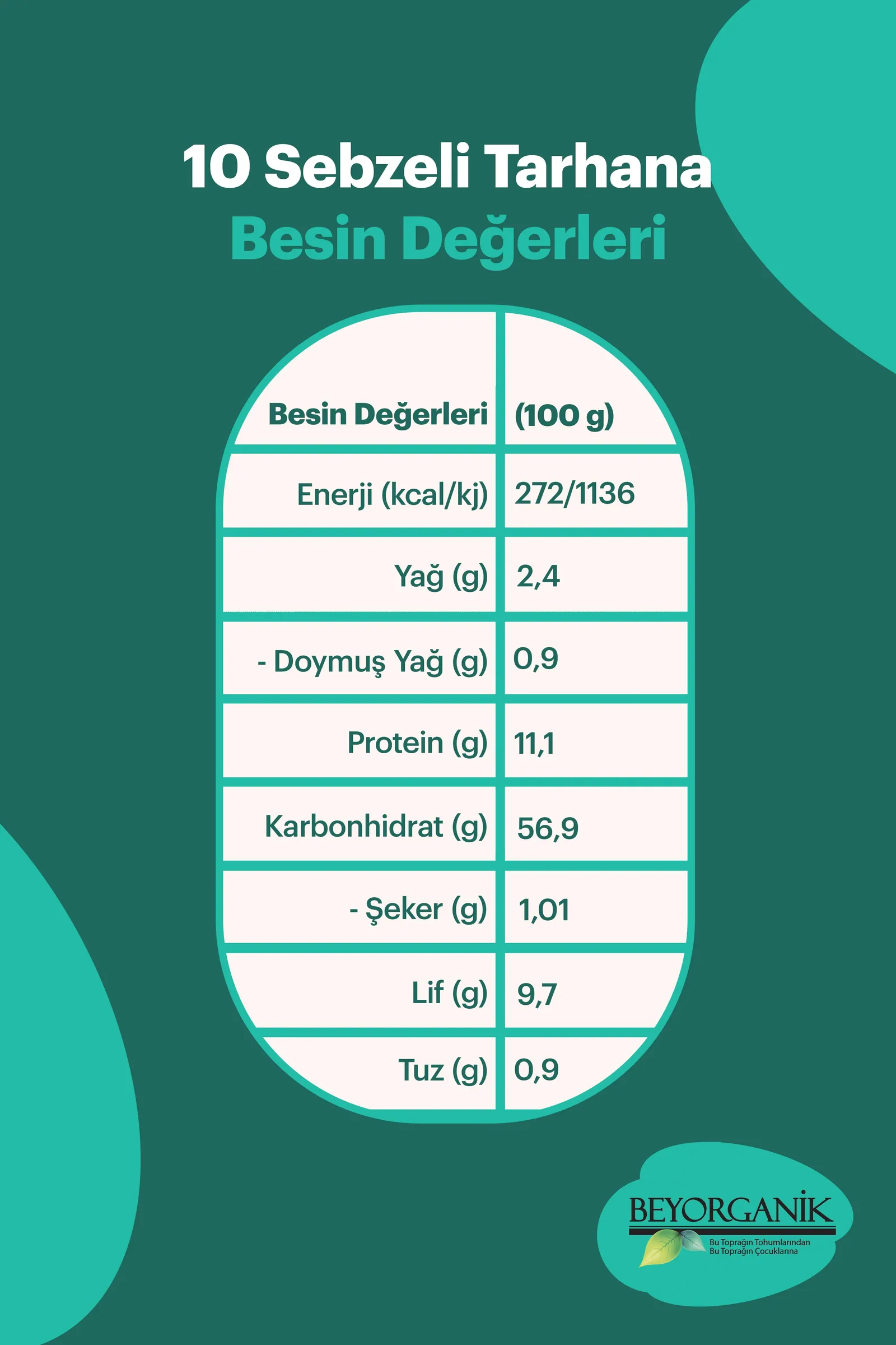 Beyorganik on sebzeli tarhana cam