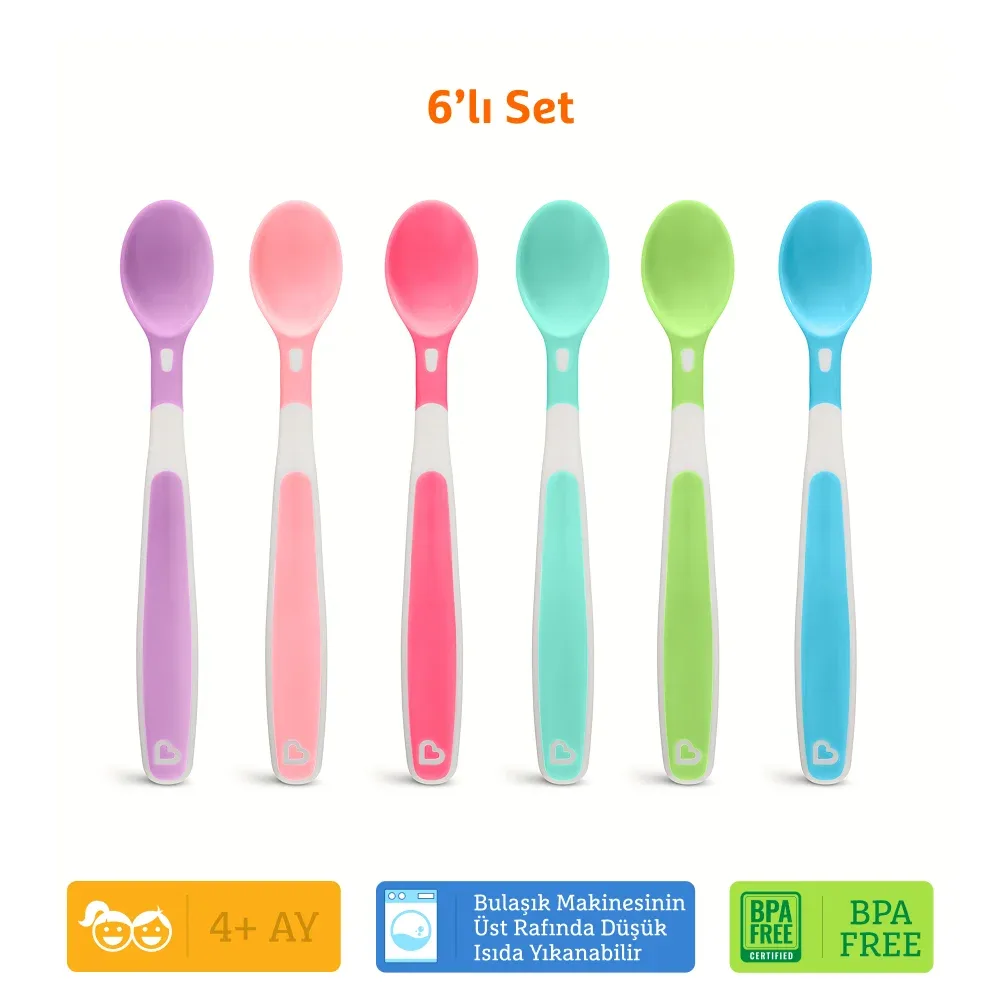 Munchkin Yumuşak Uçlu Renkli Bebek Kaşıkları 6'lı Set 3 Ay+