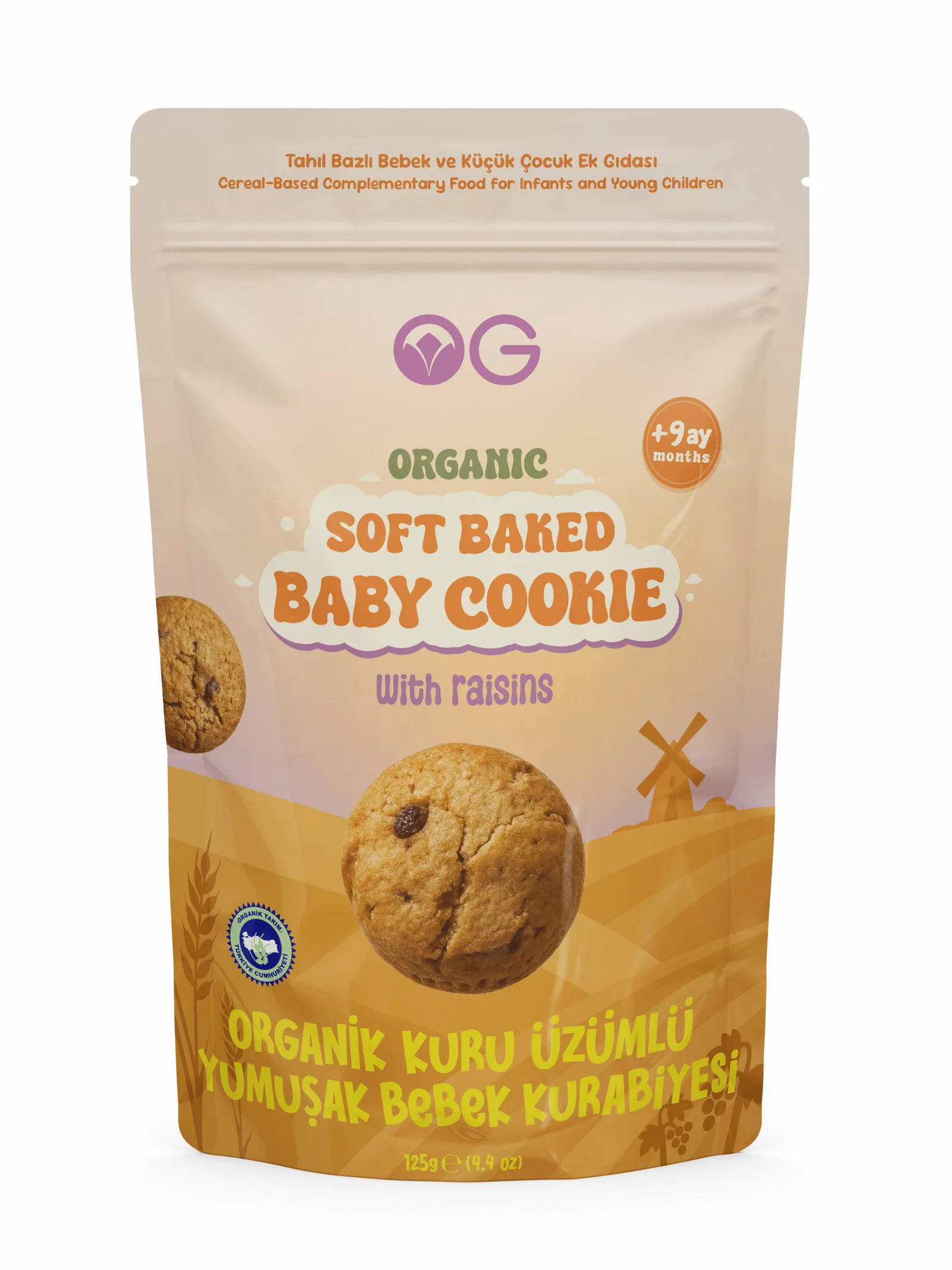 Organik Yumuşak Bebek Kurabiyesi 125 G
