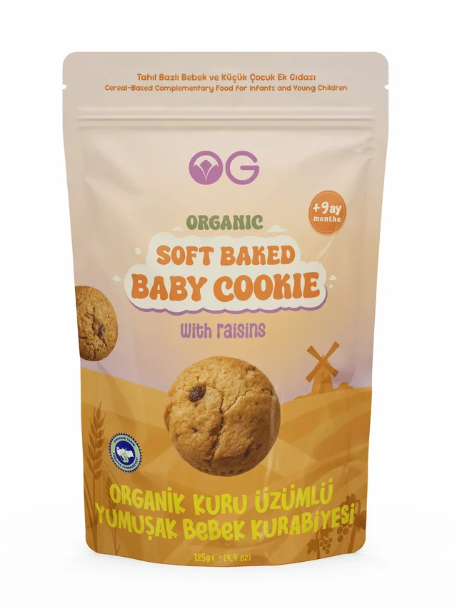 Organik Yumuşak Bebek Kurabiyesi 125 G