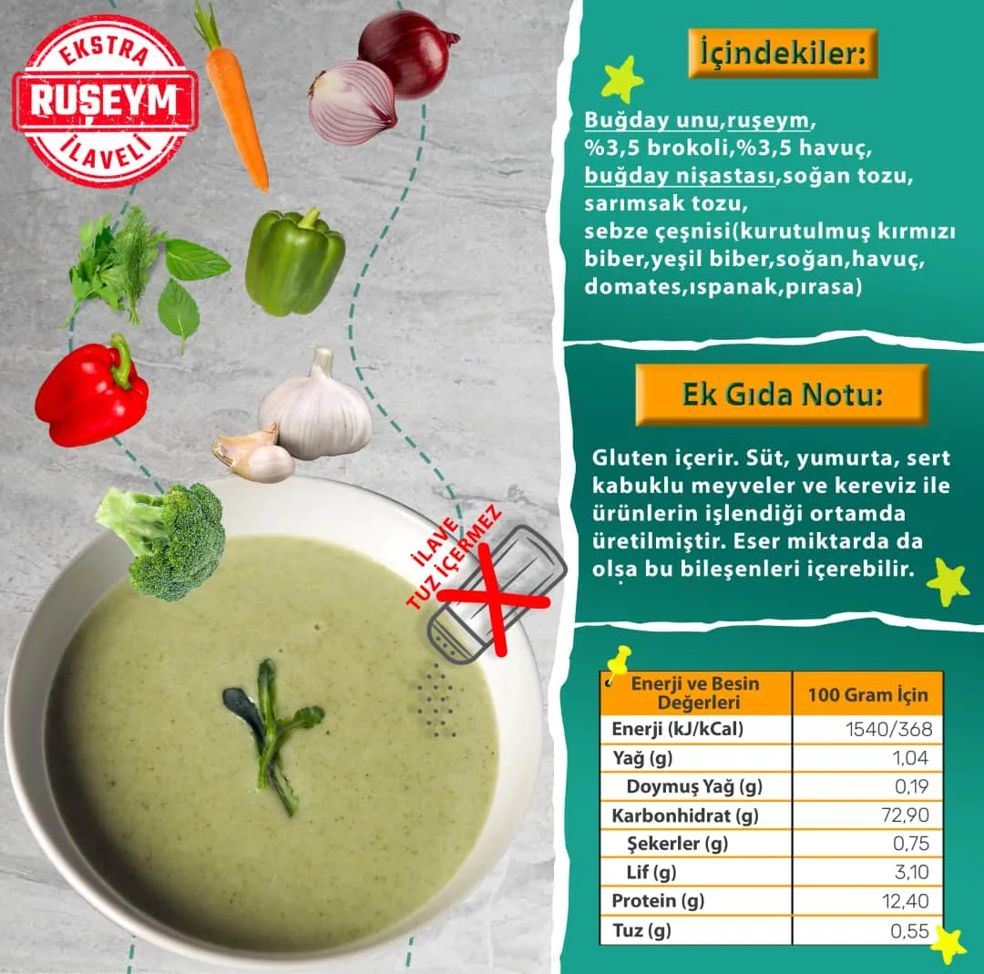 Makarna Lütfen Brokoli ve Havuçlu Sebze Çorbası