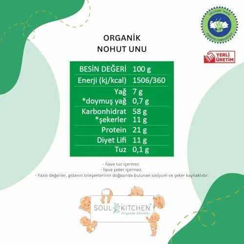 Soul Kitchen organik nohut unu 250 g cam kavanoz