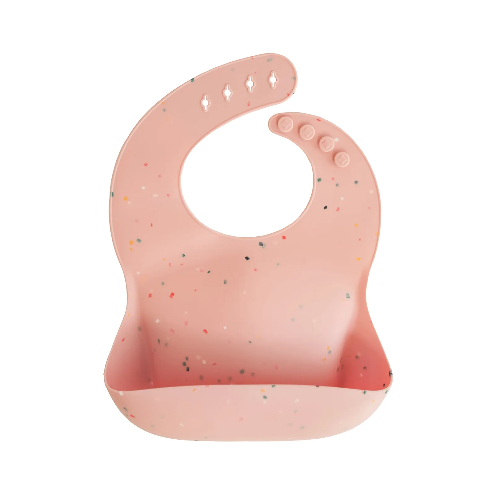 Mushie Silikon Önlük - Powder Pink Confetti