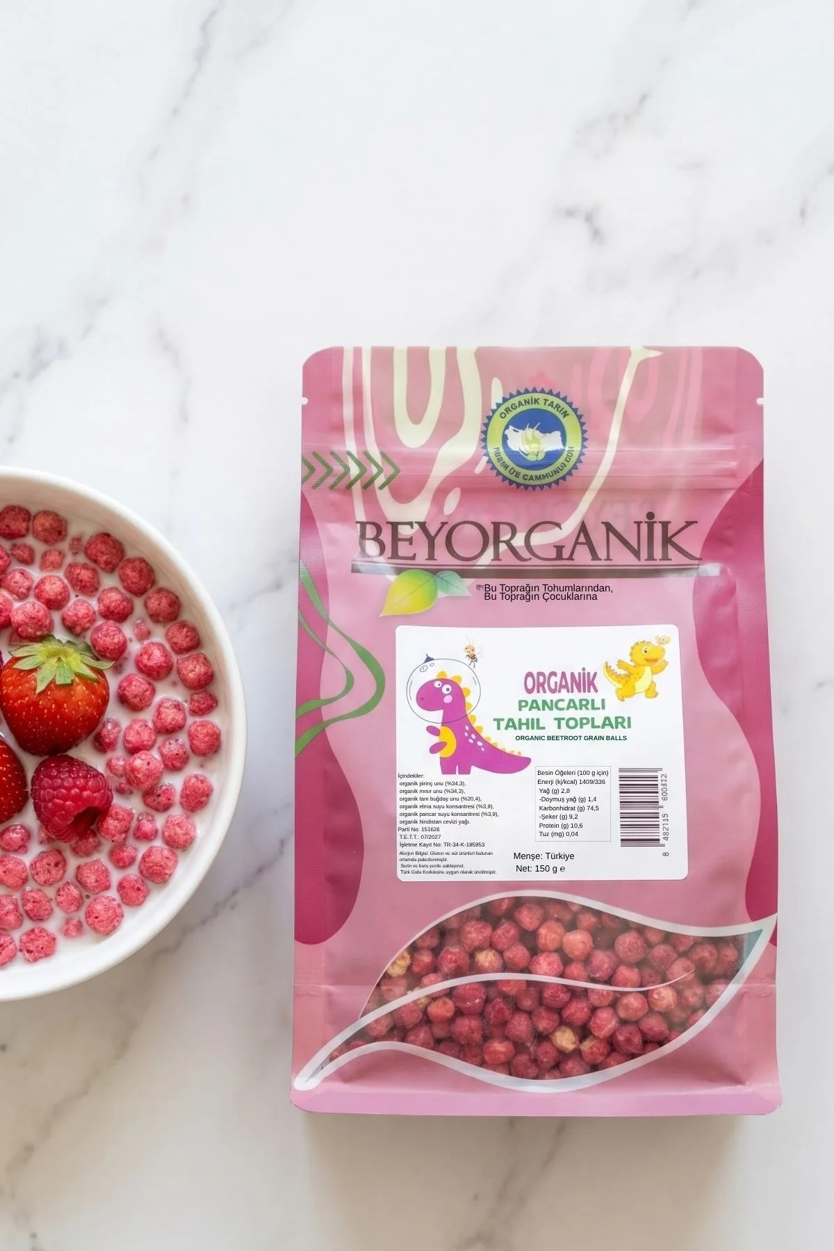 Beyorganik pancarlı tahıl topları
