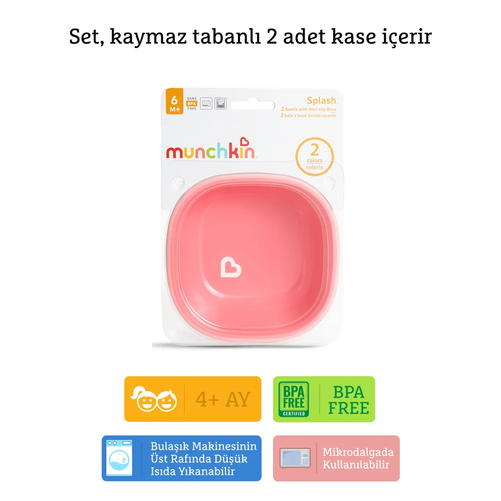 Munchkin sıçramayı engelleyen 2'li kase seti
