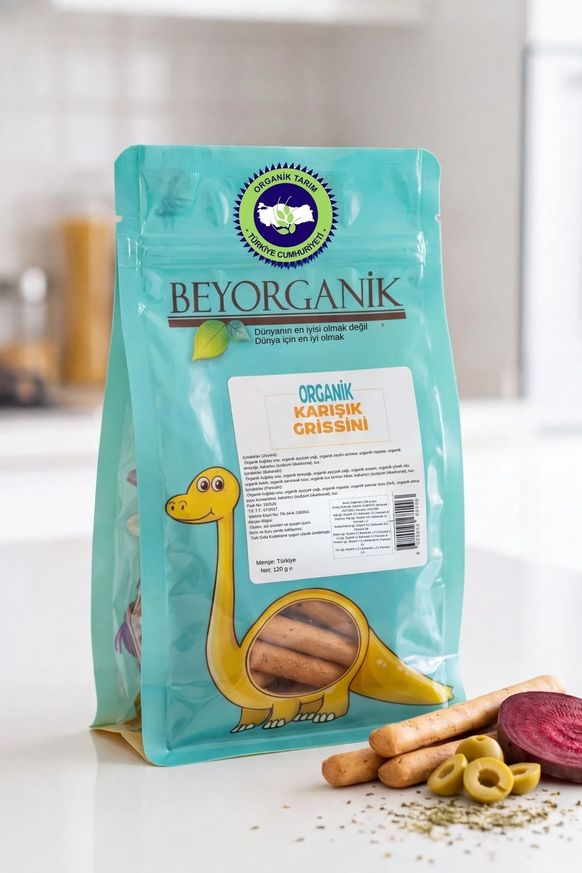 Beyorganik karışık Grissini