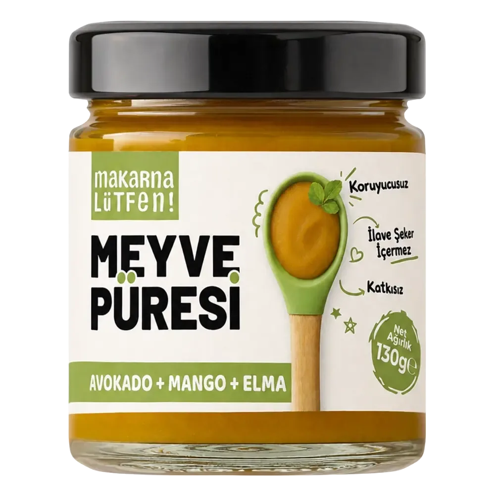 Makarna Lütfen Avokado Mango Elma Meyve Püresi 130 g 4 Ay+
