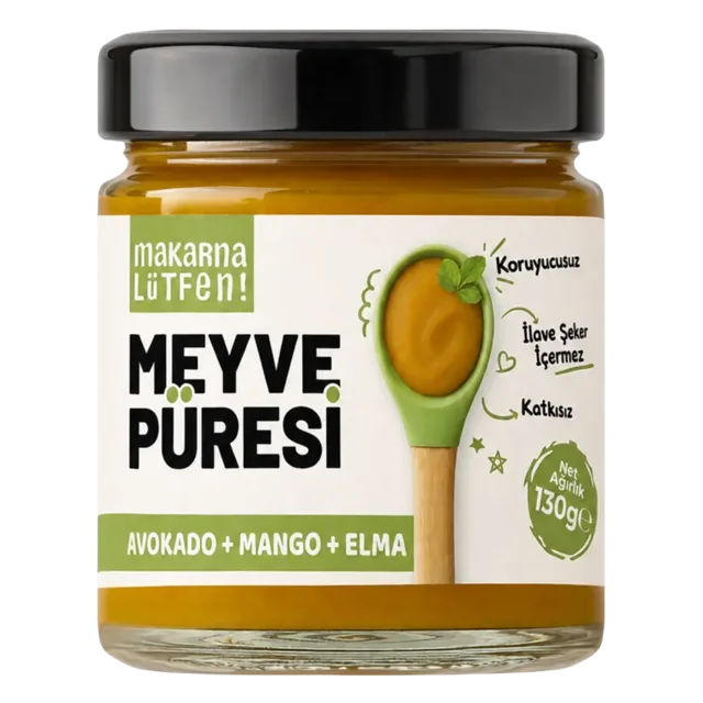 Makarna Lütfen Avokado Mango Elma Meyve Püresi 130 g 4 Ay+