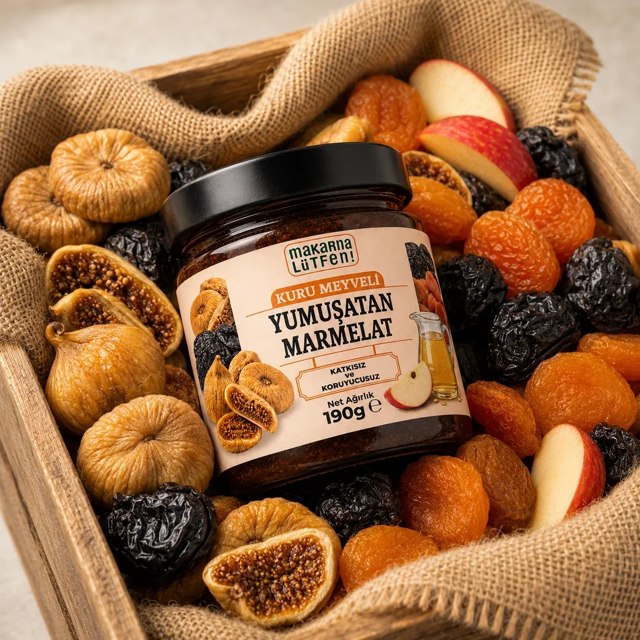 Makarna Lütfen Yumuşatan Marmelat (Kuru İncir-Kayısı-Erik) 190 g