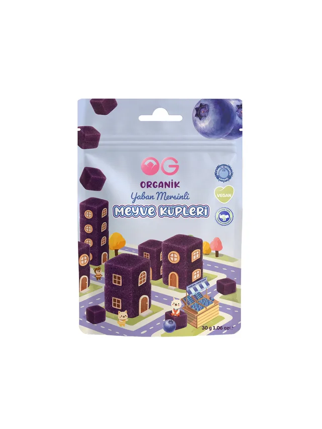 OG Organik Yaban Mersinli Meyve Küpleri 30 g