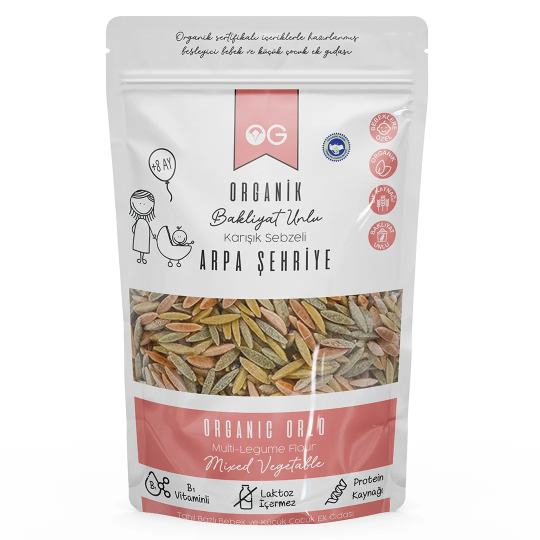 Organik Karışık Sebzeli Bakliyat Unlu Arpa Şehriye 250 Gr 8