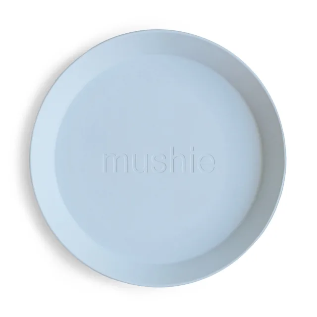 Mushie İkili Yuvarlak Yemek Tabağı - Powder Blue