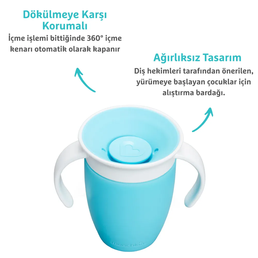 Munchkin Mucize 360 alıştırma bardağı 207 ml mavi