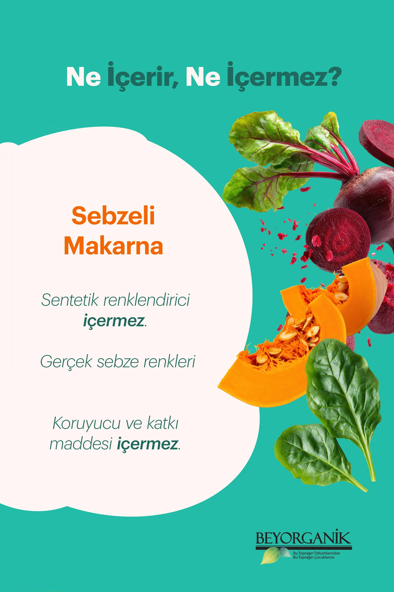 Beyorganik organik sebzeli çocuk makarna 240 g