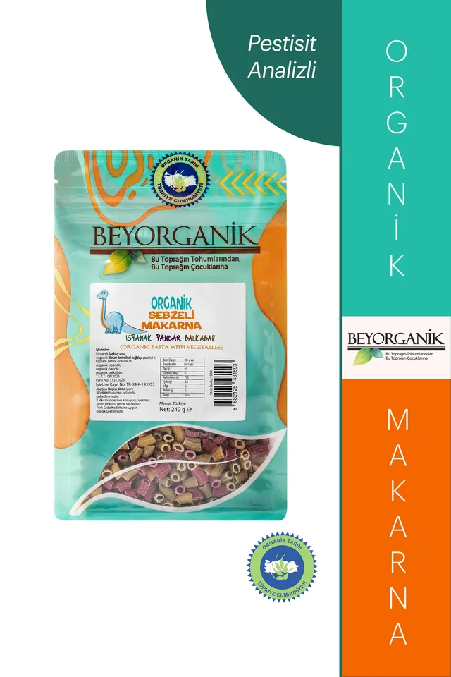 Beyorganik organik sebzeli çocuk makarna 240 g