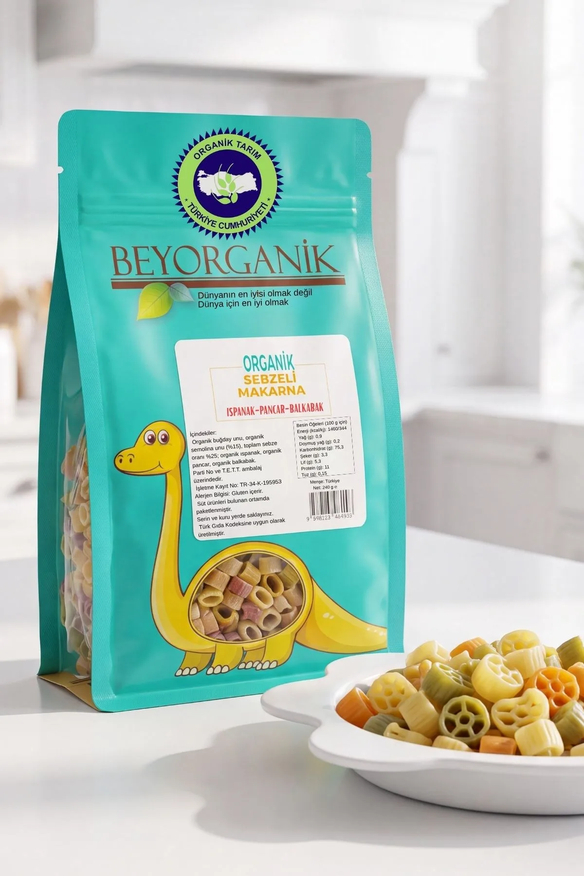 Beyorganik organik sebzeli çocuk makarna 240 g